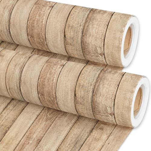 2 Rolls Brown Wood Grain Bulletin Board Paper, 15.8in x 20ft Classroom Decor