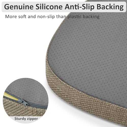Set of 4 Non-Slip Dining Chair Cushions, 2-Inch Thick Foam Seat Pads