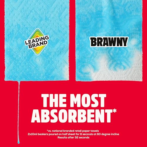 Brawny Tear-A-Square 3-Ply Paper Towels, 6 Double Rolls