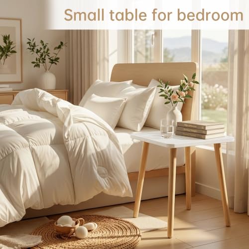 Modern Wood Small Side Table - Compact End Table for Living Room