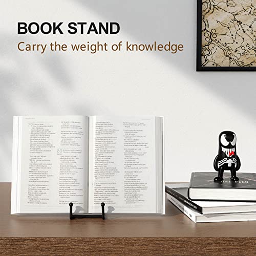 6-Inch Metal Plate Stand Display Easel - 3 Pack Black Iron Book Holder