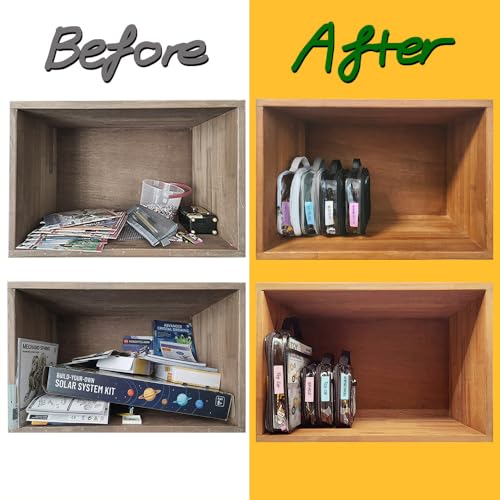 Clear Toy Storage Organizer Bags - 4 Pack PVC Case for Building Blocks