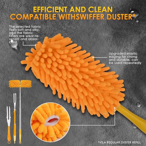 Reusable Microfiber Duster Refills 4-Pack - Washable 360 Dusting Cloths