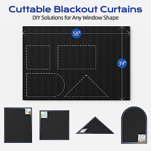 Portable Blackout Curtains 39" x 58" - 100% Light Blockage