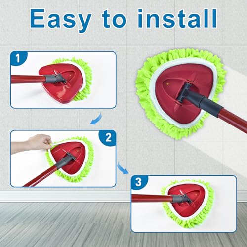 Microfiber Chenille Spin Mop Replacement Heads - Reusable Mop Pads (3 Pack)