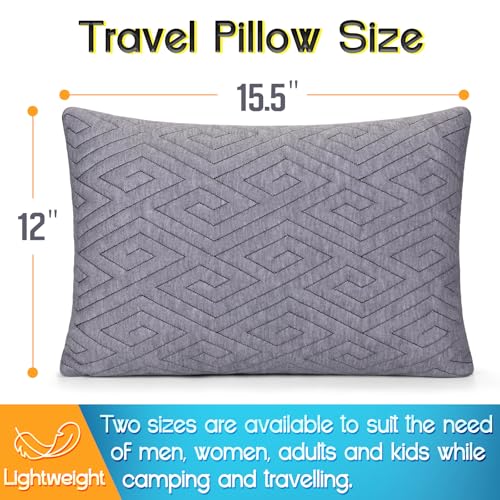 Memory Foam Travel Pillow for Camping & Airplane - 15.5 x 12 Inch