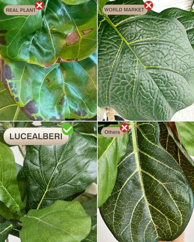 5ft Artificial Fiddle Leaf Fig Tree in White Planter - Lifelike Indoor Decor