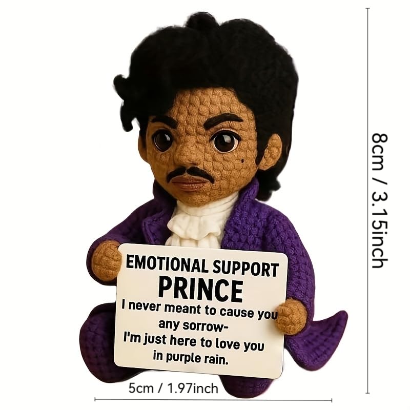 Handmade Crochet Prince Doll, Emotional Support Desk Companion Gift