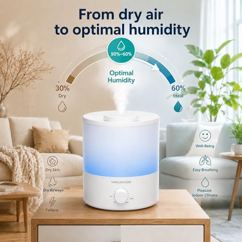 Ultrasonic Cool Mist Humidifier 1.5L Whisper-Quiet Auto Shut-Off