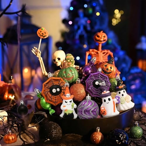 45-Piece Shatterproof Halloween Ornaments Set for Indoor Tree Decor