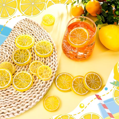30 Pcs Fake Lemon Slices - Realistic Artificial Fruit Decor