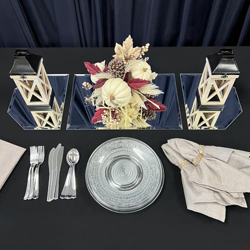 36 x 12 Inch Beveled Glass Mirror Runner for Table Centerpieces