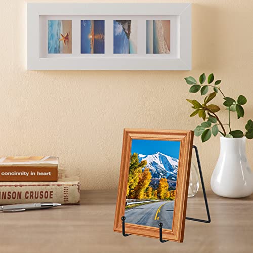 6-Inch Metal Plate Display Stands, Black Iron Easel Holder - 5 Pack
