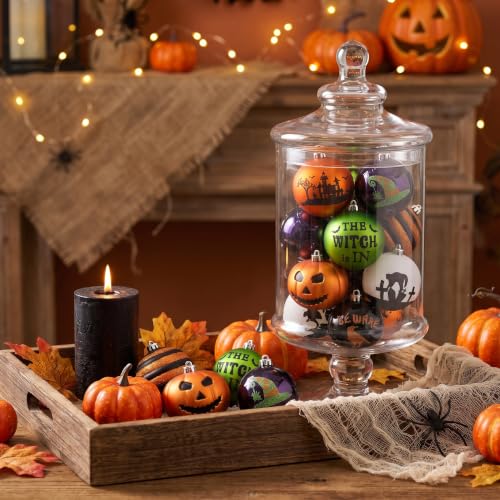 16-Piece Halloween Ornament Set - 3.2-Inch Shatterproof Hanging Decorations