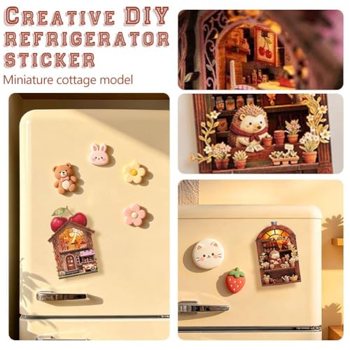 DIY Magnetic Miniature Wooden House Kit with LED Light - Pineapple