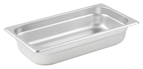 Winco SPJM-302 Anti-Jamming Steam Pan, 1/3 x 2 1/2-Inch, 24-Gauge,Stainless Steel,Medium, 2.5" Deep