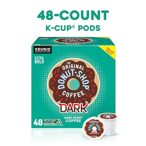 The Original Donut Shop Coffee Dark, Keurig Single Serve K-Cup Pods, Dark Roast Coffee, 48 Count