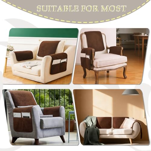 Armrest Covers Set of 3 - Non-Slip Recliner Protector with Pockets
