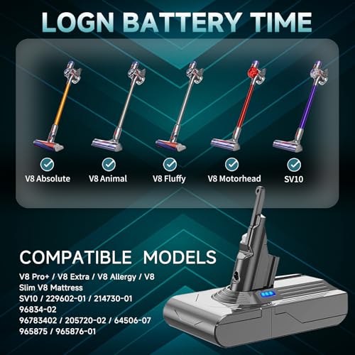EGR 9000mAh V8 Replacement Battery & Filters for Dyson V8 Animal Absolute