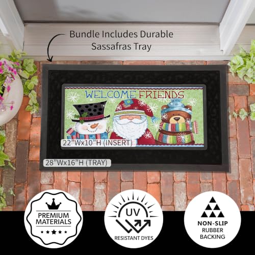 5-Piece Interchangeable Seasonal Doormat Set with Rubber Tray - 18 x 30