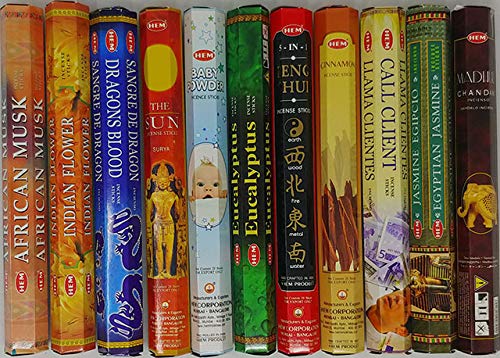 Natural Incense Sticks Variety Pack - 12 Assorted Fragrances (240 Sticks)