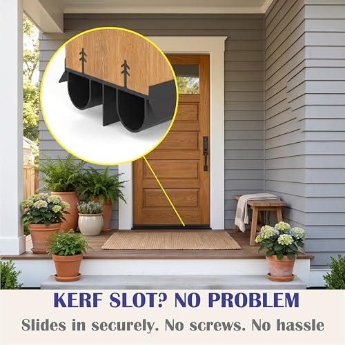 36-Inch Kerf Door Sweep [2 Pack] – Dual Air Tube & Vinyl Fin Weather Stripping