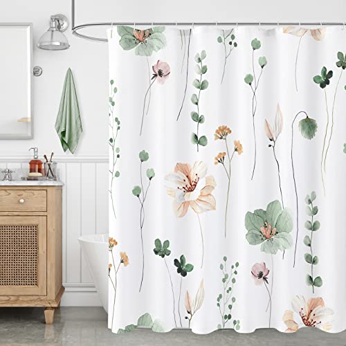 Gibelle Bathroom Set with Shower Curtain and Non-Slip Chenille Bath Mat