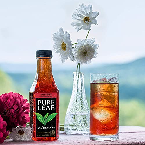 Real Brewed Raspberry Iced Black Tea - 18.5 fl oz Bottles (Pack of 12)