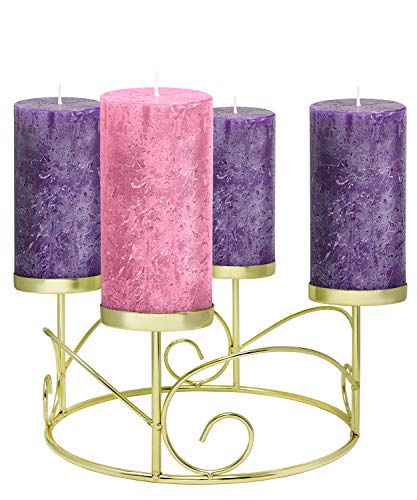 Rustic 4-Piece Advent Candle Set - Hand Dipped USA Made Christmas Pillar Candles