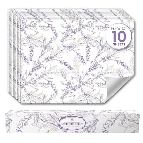 Linda's Essentials Large Lavender & Linen Scented Drawer Liners - 19.7 x 14.4 inches, Pack of 20