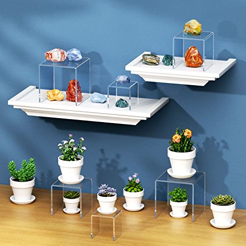 Clear Acrylic Display Risers - 6-Piece Set for Figures and Desserts