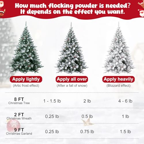 PJT 0.85lb Snow Flocking Powder Self-Adhesive Fake Snow Flock
