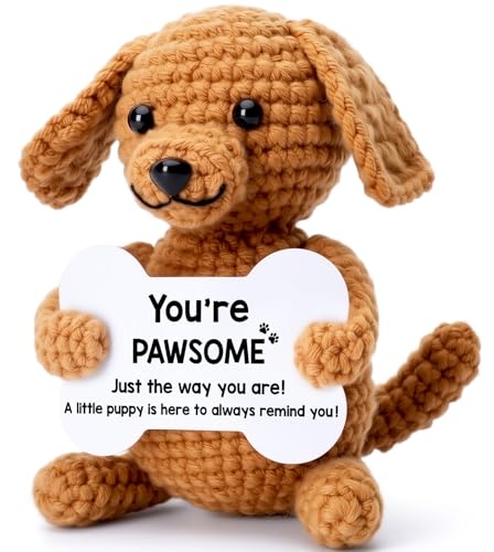 Handmade Crochet Puppy Plush Emotional Support Dog Desk Decor