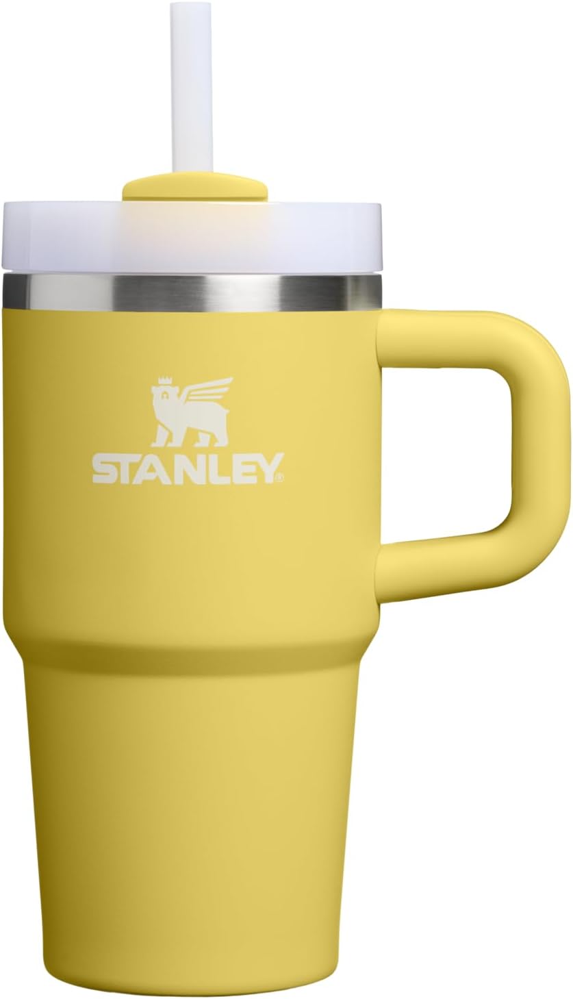 STANLEY Quencher H2.0 Tumbler - 20 oz Insulated Stainless Steel Cup with Handle & Straw | Daffodil Color