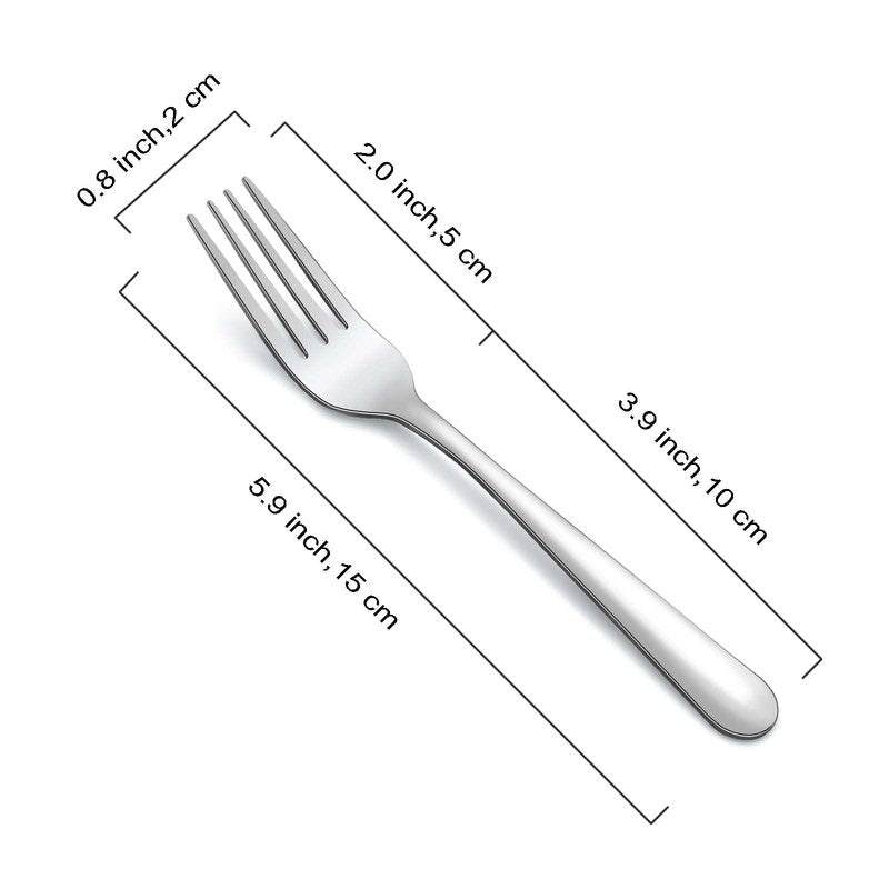 36-Piece Salad Forks Set, Funnydin 5.9" Stainless Steel Forks Silverware, Durable Dessert Forks Set, Cost-effective Small Forks for Home, Kitchen, Restaurant - Mirror Polished, Dishwasher Safe