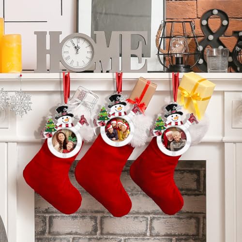 Hedeey 2026 Snowman Photo Ornament Christmas Tree Decoration Gift