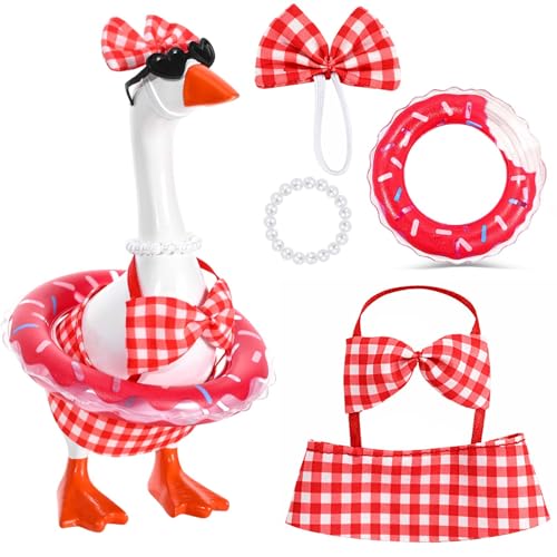 Summer Bikini Outfit Set for 7-Inch Desk Goose Figurine with Accessories