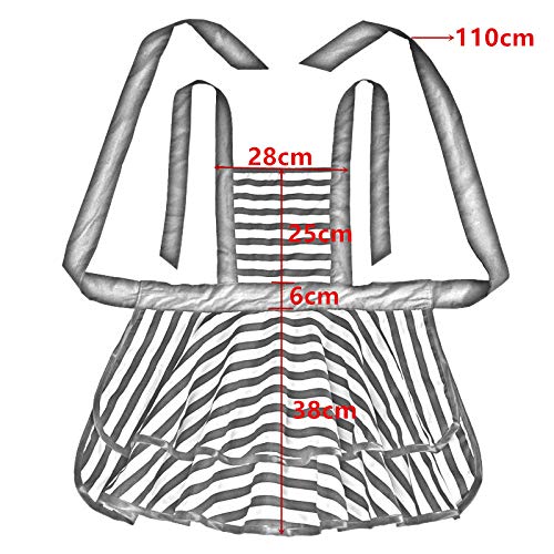 Retro Cotton Kitchen Apron with Adjustable Neck Strap - Black