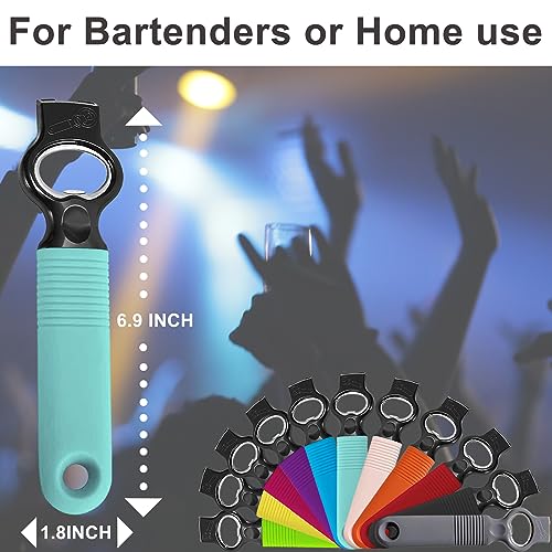 DUNLAGUE 2-in-1 Soda Can & Beer Bottle Opener Set, Pink & Aqua Blue, 2-Pack