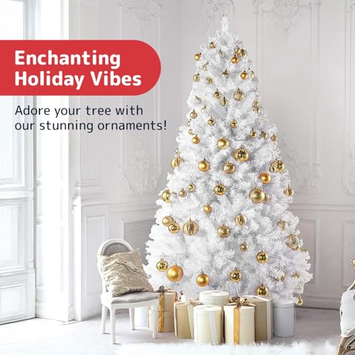 36-Piece Shatterproof Gold Christmas Ornament Set - Assorted Sizes & Finishes