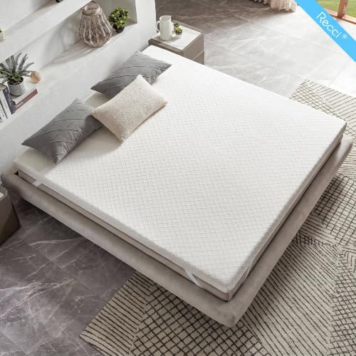 RECCI 3-Inch Twin XL Memory Foam Mattress Topper with Washable Cover