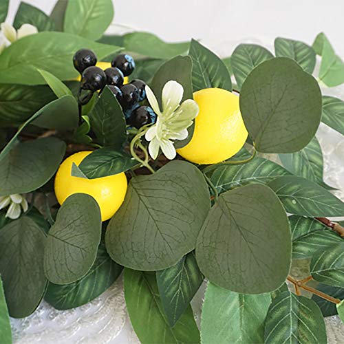 30-Inch Artificial Flower Swag with Lemons and Berries, Floral Garland