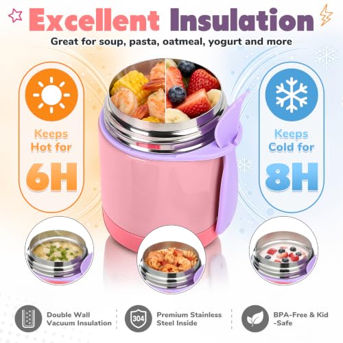 10oz Insulated Food Jar for Hot Food, Leak Proof Stainless Steel Soup Thermo