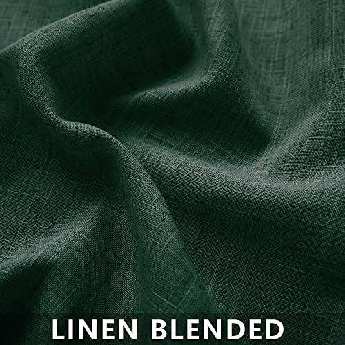 Mrs.Naturall Emerald Green Linen Curtains 8FT, 52x96 Inches, Pack of 2