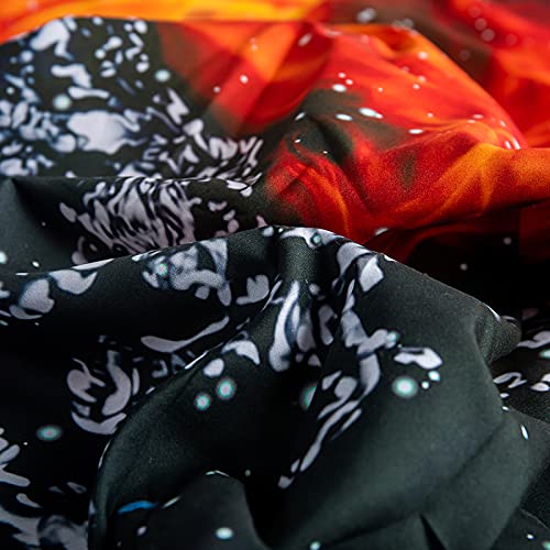 Basketball Twin Fitted Sheet Set - Ice Flame Galaxy Bedding for Kids
