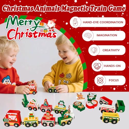 Magnetic Wooden Train Advent Calendar - 24 Day Christmas Countdown Set