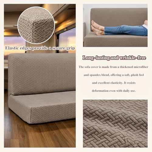 Waterproof RV Couch Covers for Jackknife Sofa Bed - Khaki