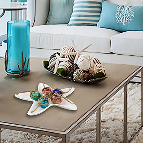2-Inch Glass Fishing Float Ornaments, Set of 6 Nautical Beach Decor