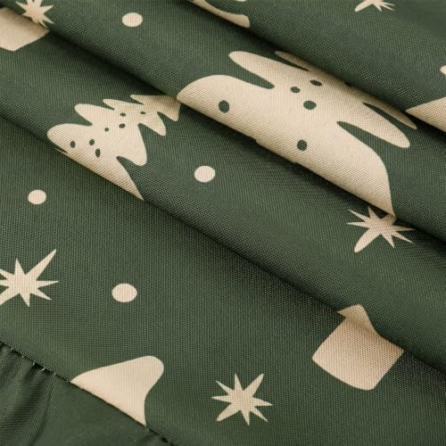 Irenare Christmas Tree Shower Curtain with Ruffle, Green (72x72) Holiday Bath Decor
