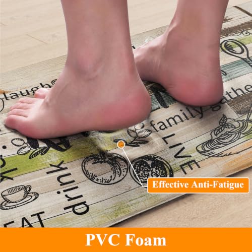 Anti-Fatigue Kitchen Rug Set of 2, Cushioned Waterproof Floor Mats